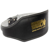 Gorilla Wear Full Leather Padded Belt - Musta