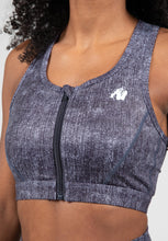 Lataa kuva Galleria-katseluun, Gorilla Wear Camilla Zip-Front Sports Bra - Blue Denim
