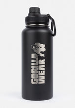 Lataa kuva Galleria-katseluun, Gorilla Wear Insulated Stainless Steel Water Bottle 1000ML - Musta
