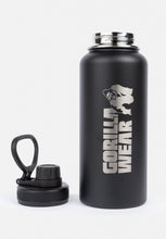 Lataa kuva Galleria-katseluun, Gorilla Wear Insulated Stainless Steel Water Bottle 1000ML - Musta
