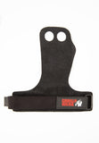 2-Hole Leather Lifting Grips - Black