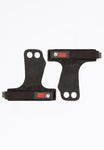 2-Hole Leather Lifting Grips - Black