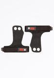 2-Hole Leather Lifting Grips - Black