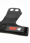 2-Hole Leather Lifting Grips - Black